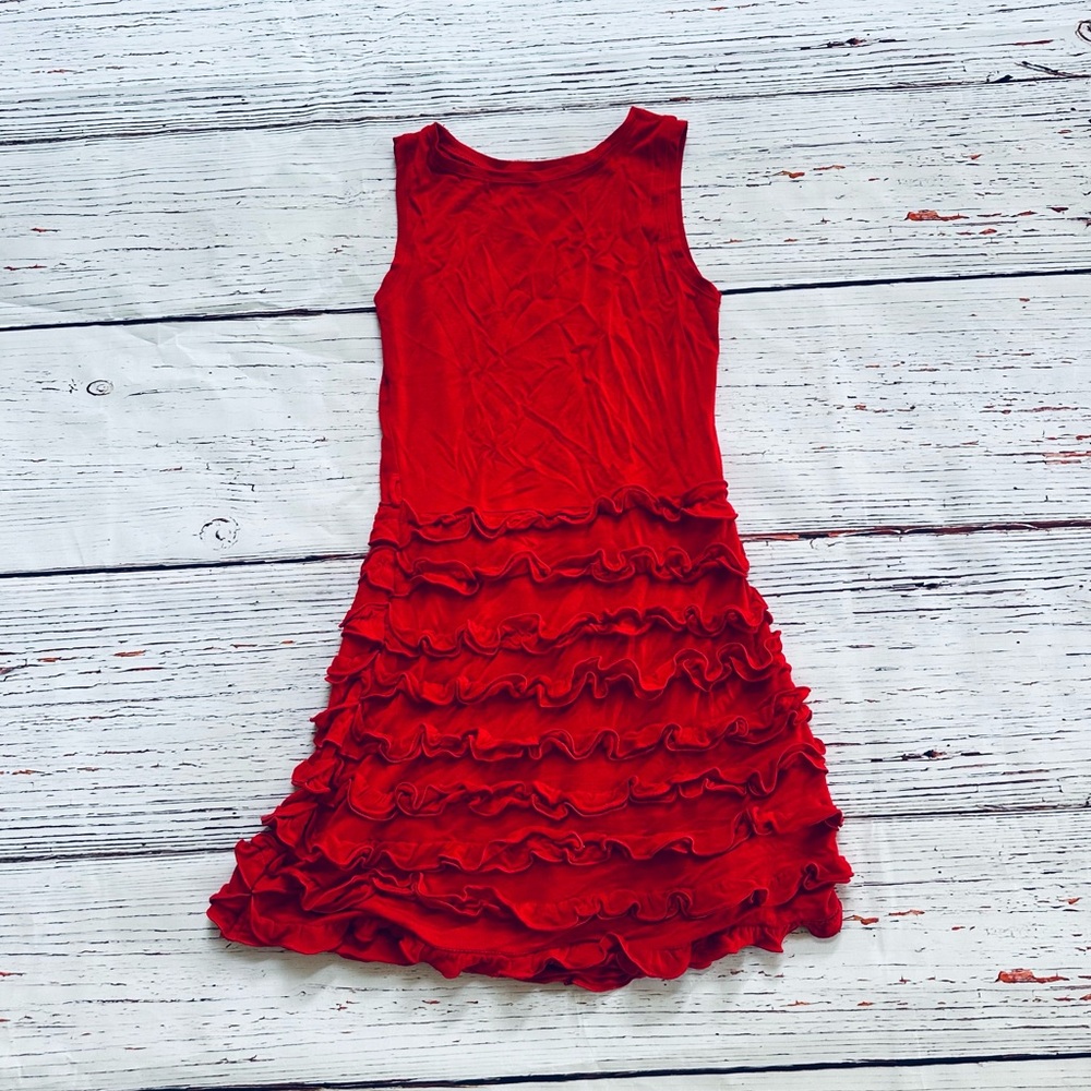 Girls Red Ruffled Dress! Size 8